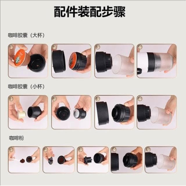 便攜咖啡萃取機 車載膠囊咖啡機 意式膠囊咖啡機 迷你咖啡器 膠囊咖啡粉通用 一鍵啟動 冷熱雙萃 易清洗（綠色）