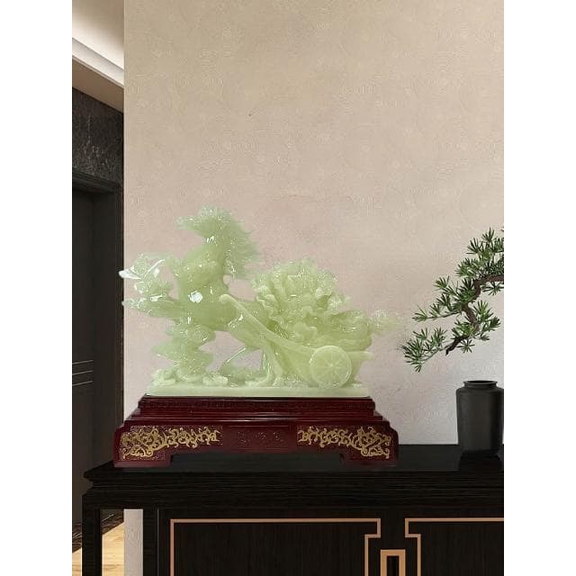 馬上發財玉白菜馬擺件客廳招財老闆辦公室裝飾品公司開業禮物高檔