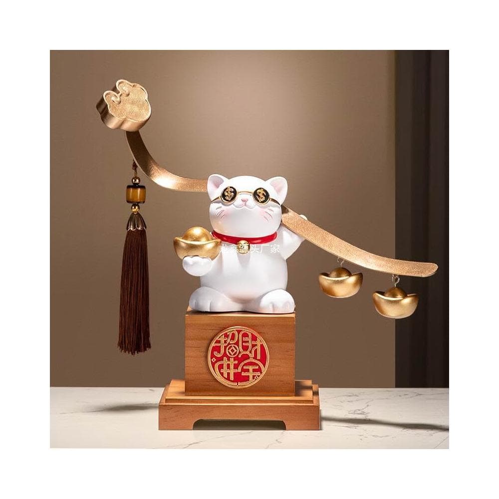 招財貓擺件高級感招財進寶辦公室前臺開業禮物開店禮品高檔發財貓