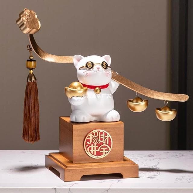 招財貓擺件高級感招財進寶辦公室前臺開業禮物開店禮品高檔發財貓