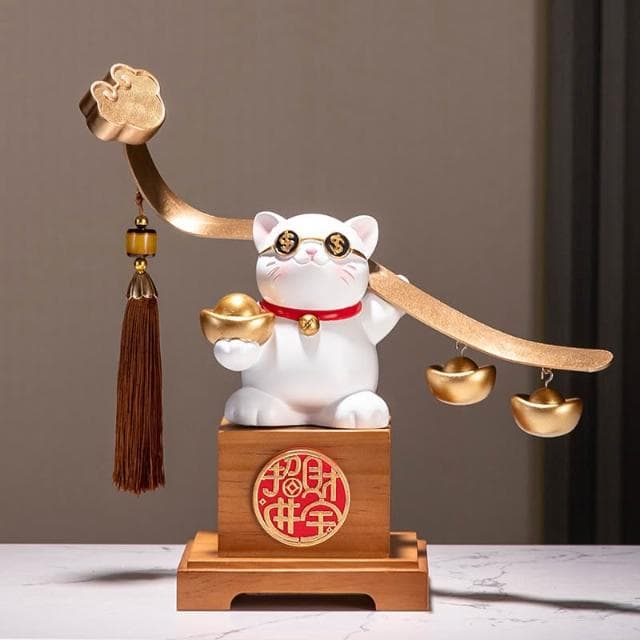 招財貓擺件高級感招財進寶辦公室前臺開業禮物開店禮品高檔發財貓