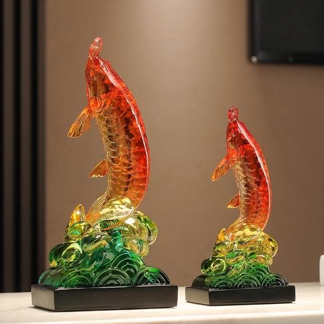 年年有餘金龍魚擺件招財客廳工藝品玄關辦公室桌面裝飾品開業禮物