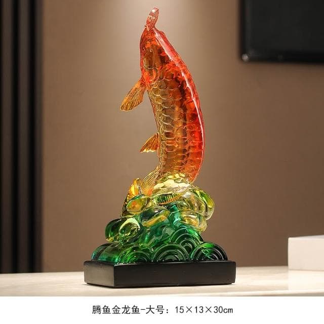 年年有餘金龍魚擺件招財客廳工藝品玄關辦公室桌面裝飾品開業禮物