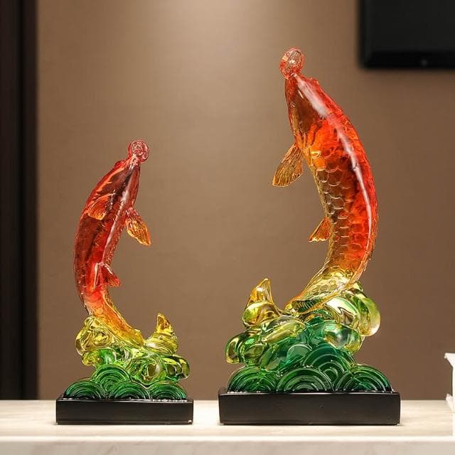 年年有餘金龍魚擺件招財客廳工藝品玄關辦公室桌面裝飾品開業禮物
