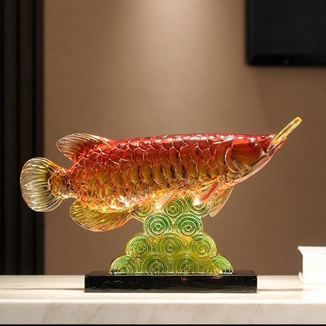 年年有餘金龍魚擺件招財客廳工藝品玄關辦公室桌面裝飾品開業禮物