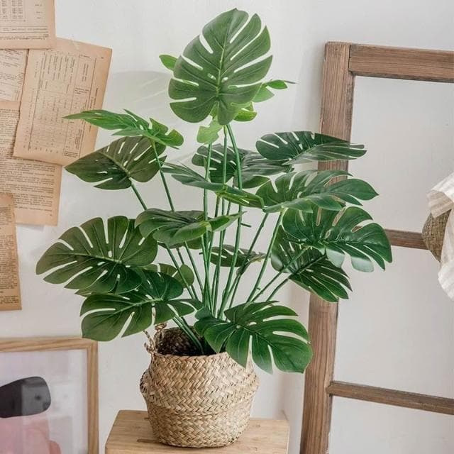 免運出貨✨北歐仿真植物 仿真盆栽 龜背竹 龜背葉 人造植物 假花假植物 室內裝飾擺件
