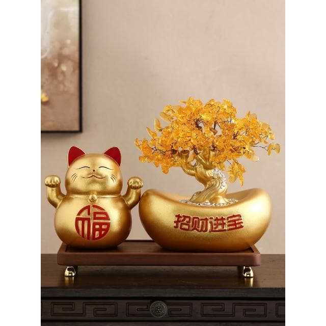 桌面擺件客廳玄關家居飾品招財貓存錢罐搬家禮物喬遷新居發財沖沖