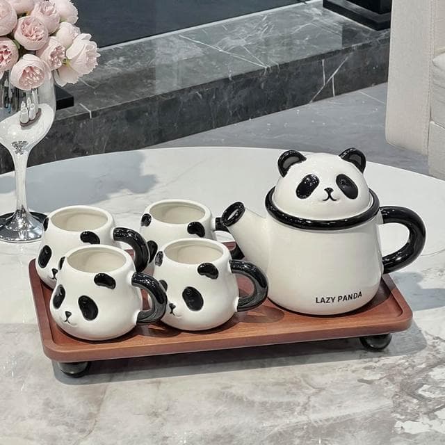 熊貓釉下彩茶杯茶壺功夫茶具套裝中式家用2025新款陶瓷泡茶具禮盒
