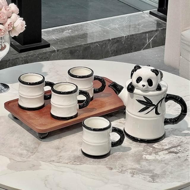 熊貓釉下彩茶杯茶壺功夫茶具套裝中式家用2025新款陶瓷泡茶具禮盒