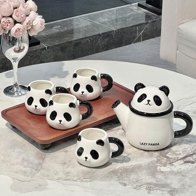熊貓釉下彩茶杯茶壺功夫茶具套裝中式家用2025新款陶瓷泡茶具禮盒