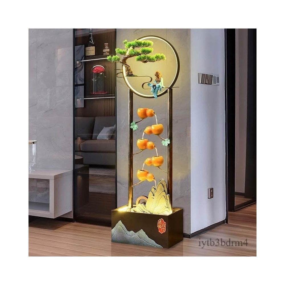 ✨現貨 宅配到府  魚池造景 戶外魚池 風水輪 流水擺件 循環水客廳 電視櫃 玄關落地 裝飾品 招財 喬遷 開業禮物