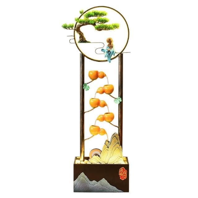 ✨現貨 宅配到府  魚池造景 戶外魚池 風水輪 流水擺件 循環水客廳 電視櫃 玄關落地 裝飾品 招財 喬遷 開業禮物