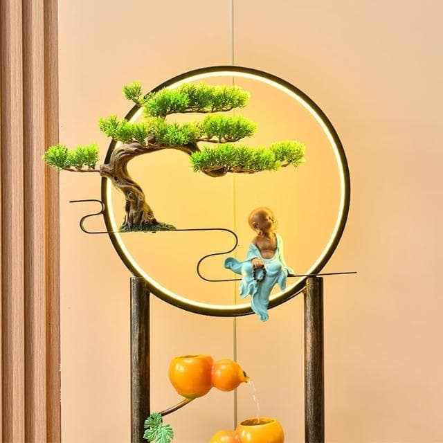 ✨現貨 宅配到府  魚池造景 戶外魚池 風水輪 流水擺件 循環水客廳 電視櫃 玄關落地 裝飾品 招財 喬遷 開業禮物