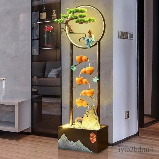 ✨現貨 宅配到府  魚池造景 戶外魚池 風水輪 流水擺件 循環水客廳 電視櫃 玄關落地 裝飾品 招財 喬遷 開業禮物