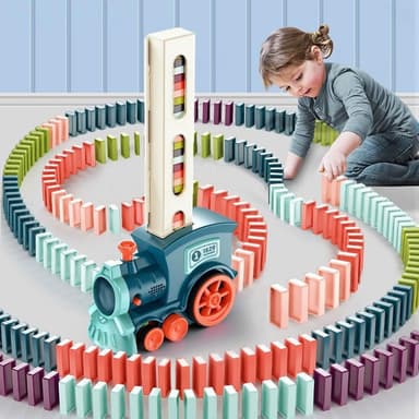 骨排玩具 火車玩具 骨牌小火車玩具 益智骨牌玩具 聖誕節禮物 自動排骨牌小火車  玩具車