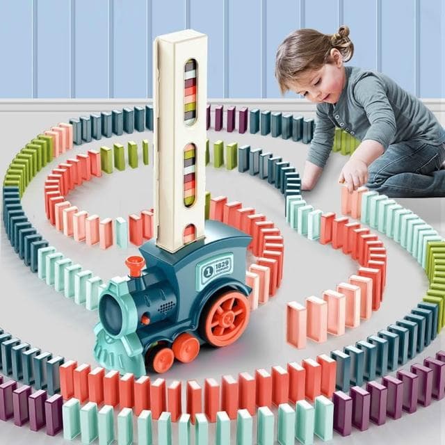 骨排玩具 火車玩具 骨牌小火車玩具 益智骨牌玩具 聖誕節禮物 自動排骨牌小火車  玩具車