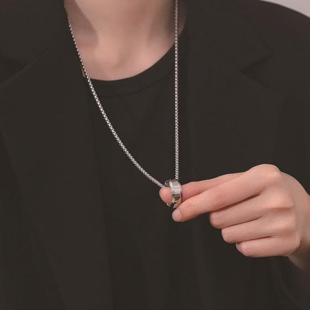 【LEEHER】鈦鋼項鍊/送男友禮物/戒指/飾品/防過敏項鍊/醫療鋼/男生項鍊/禮物嘻哈/個性/設計感/戒指項鍊/不掉色項鍊/