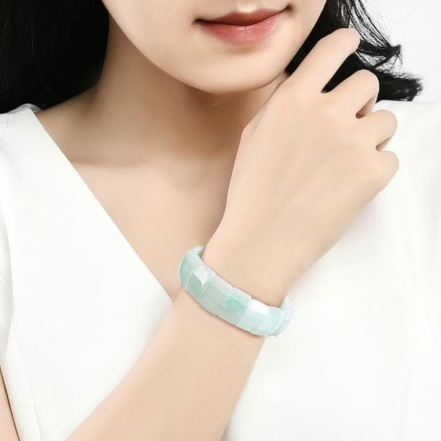 【Paiya 派亞】緬甸A貨翡翠福牌手串手牌玉石手鏈時尚男女款手飾送禮好物/交換禮物