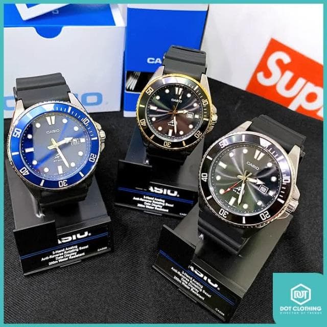 【CASIO 卡西歐】CASIO MDV-106 黑銀 黑金 金屬藍 槍魚 水鬼 潛水錶 200米 台灣公司貨 數量激少 DOT聚點
