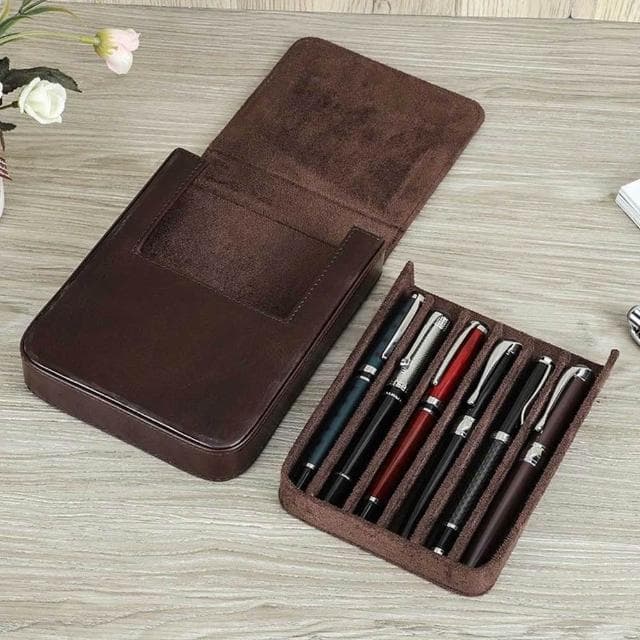 【KT DADA】牛皮筆袋 筆盒 收納盒 文具用品 復古筆盒 磁吸筆盒 鋼筆收納盒 針筆收納盒 雪茄盒 雪茄套 生日禮物 辦公用品