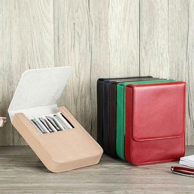 【KT DADA】牛皮筆袋 筆盒 收納盒 文具用品 復古筆盒 磁吸筆盒 鋼筆收納盒 針筆收納盒 雪茄盒 雪茄套 生日禮物 辦公用品