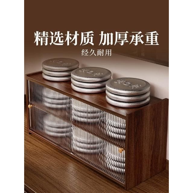 杯子收納置物架餐邊水杯茶具收納櫃家用防塵可推拉櫃門杯子收納架