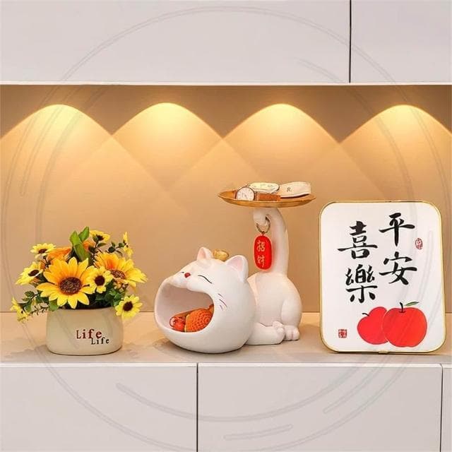 台灣現貨🐳玄關招財貓 招財貓 招財貓擺飾 玄關收納 玄關置物架 玄關鑰匙收納架 鑰匙架 入厝禮物 玄關擺件