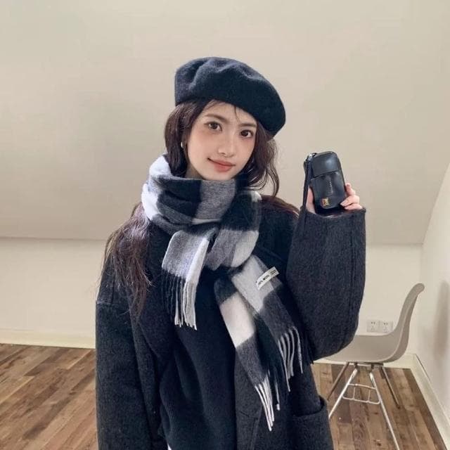 【達賀尊爵】英國經典100%澳洲羊毛格子紅色圍巾男女通用情侶款秋冬季保暖圍脖多款任選
