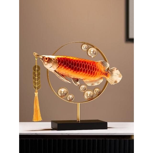 年年有餘金龍魚擺件招財客廳工藝品辦公室桌面裝飾品喬遷開業禮物