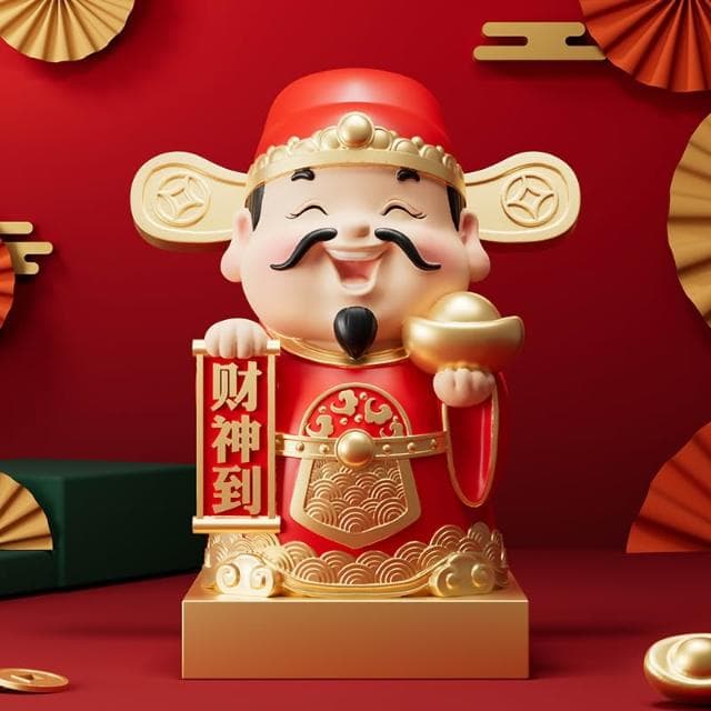 國潮財神爺桌面擺件客廳電視櫃店鋪前臺辦公室招財裝飾品開業禮物
