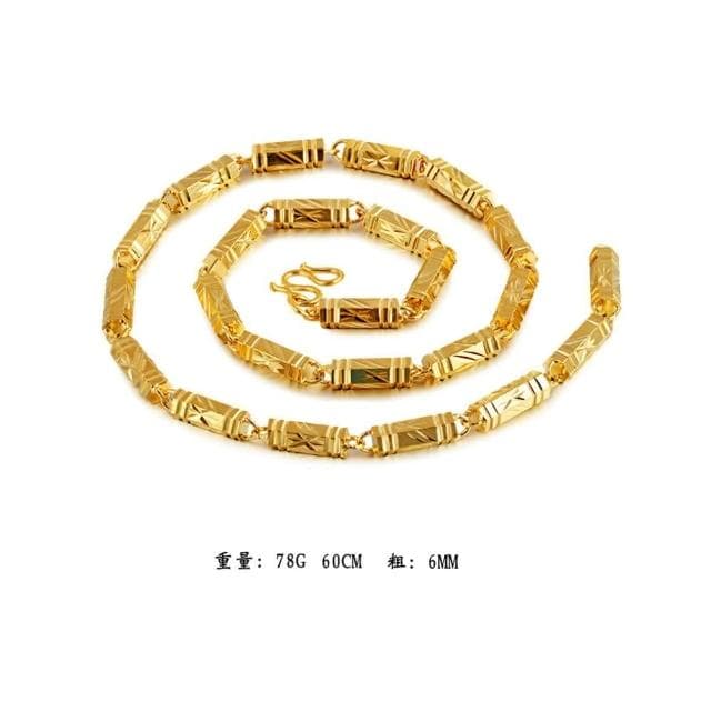 ✨裝B項鏈✨金項鍊 仿金項鍊 金飾 麻花項鍊 贈禮盒 仿金沙金 簍空圓竹節 霸氣飾品 龍頭項鏈