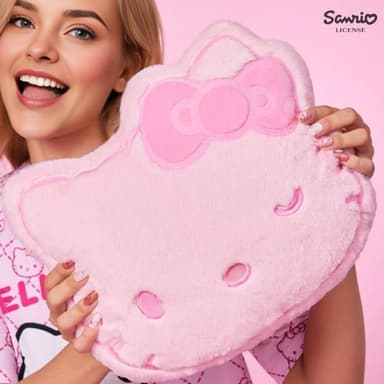 【SANRIO 三麗鷗】Hello Kitty凱蒂貓超柔絨毛薄抱枕靠墊靠枕玩偶沙發枕頭(女友女兒老婆生日情人聖誕交換禮物)