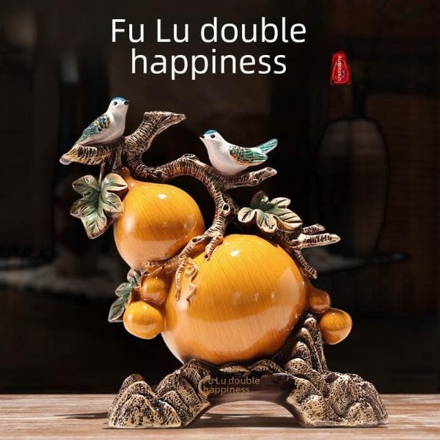 葫蘆擺件福祿雙喜辦公室酒櫃裝飾品客廳家居新中式喬遷新居禮物品