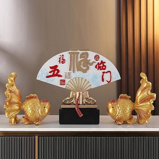 年年有餘新中式創意家居擺件玄關酒櫃電視櫃客廳裝飾品喬遷送禮物