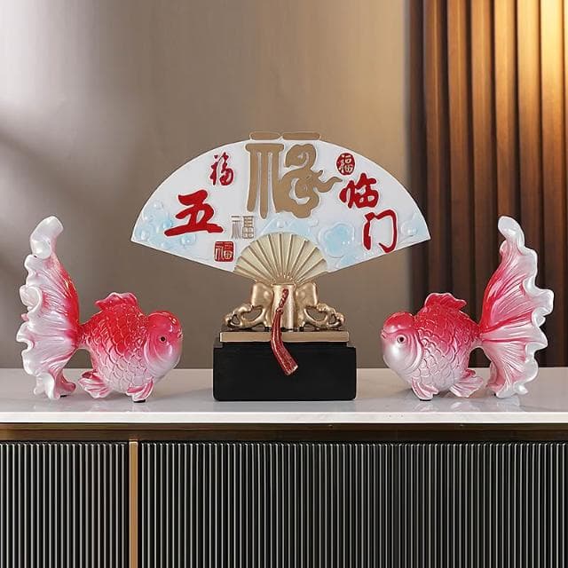 年年有餘新中式創意家居擺件玄關酒櫃電視櫃客廳裝飾品喬遷送禮物