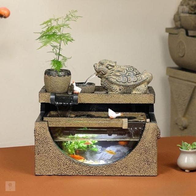 ⭐ 免運 招財流水魚缸 招財流水盆 流水聚寶盆 流水擺件 流水盆 招財擺飾 風水招財流水組 風水擺件 開幕送禮 入厝禮物