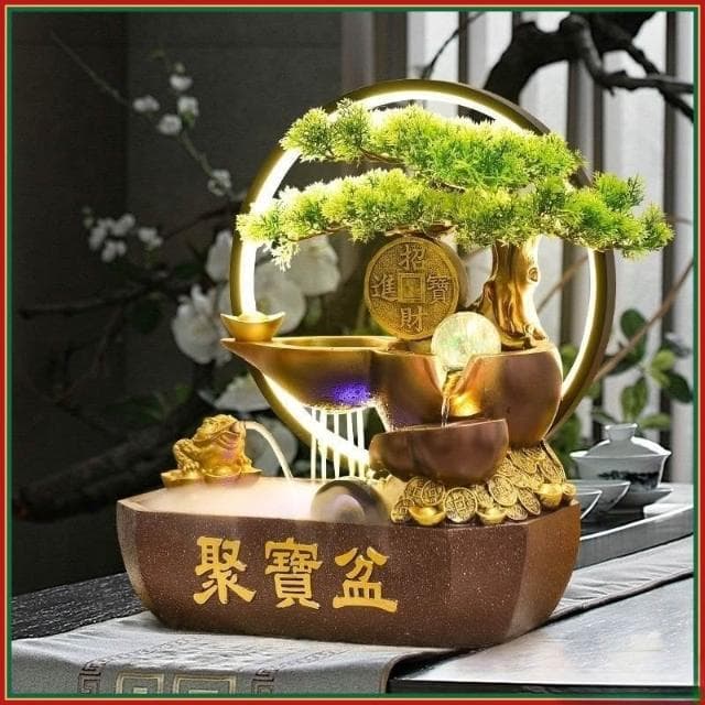 💕💕 招財進寶聚寶盆 金蟾招財流水盆 流水聚寶盆 流水擺件 招財擺飾 開運 風水招財流水組 風水擺件 開幕送禮 入厝禮物