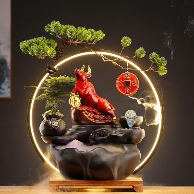 招财猫摆件流水生财生意兴隆摇手猫办公室装饰桌面收银台开业礼物