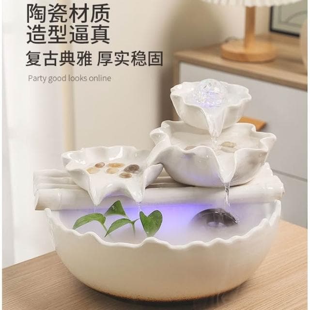 招財水流盆 風水輪 招財水車 流水擺件 聚寶盆 時來運轉 陶瓷 流水盆 流水擺飾 水流擺件 風水擺飾 開幕 喬遷 禮物