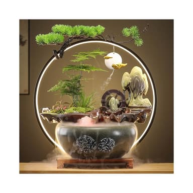 招财流水摆件循环水办公室客厅生财茶台装饰玄关桌风水轮开业礼物