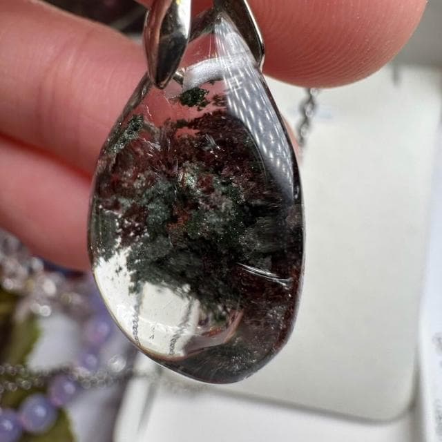 【千奇國際精品】美！天然正紅正綠 幽靈水晶墜 18號6公克 贈鋼鍊♥️幽靈墜 幽靈水晶 彩幽靈項鍊 送禮禮品 招財招貴人
