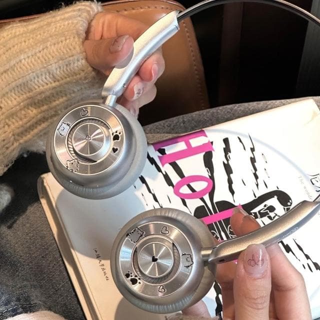 kt貓復古穿搭頭戴式耳機小頭無線藍芽降噪無線藍芽耳機美拉德生日禮物