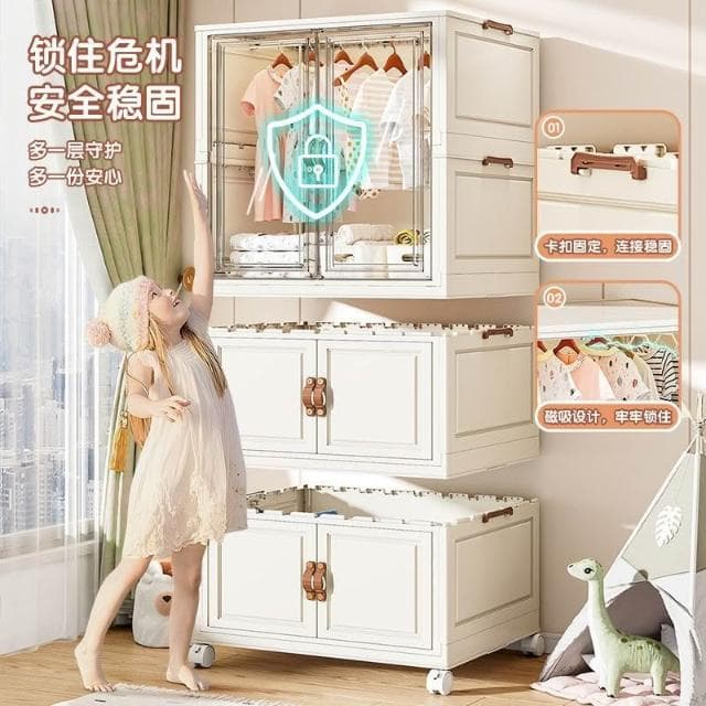 免安裝寶寶衣櫃兒童衣服塑膠收納箱嬰兒小衣櫥家用零食玩具儲物櫃