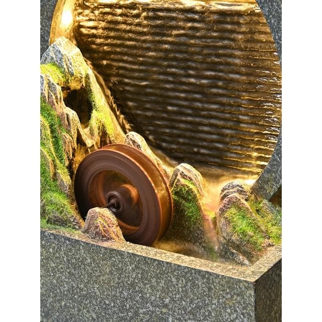 簡約假山流水擺件 招財水幕迴圈水擺件 客廳玄關入戶風水輪擺件 開業喬遷禮物