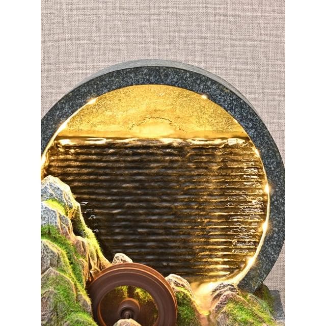 簡約假山流水擺件 招財水幕迴圈水擺件 客廳玄關入戶風水輪擺件 開業喬遷禮物