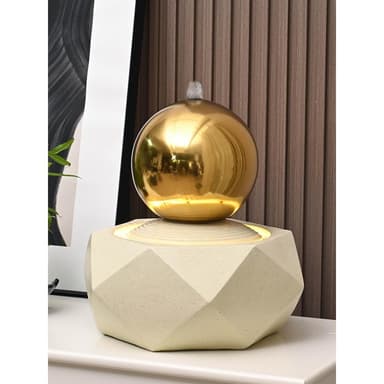 招財高端輕奢流水噴泉擺件 現代簡約裝飾品 辦公桌面迴圈水擺件 喬遷禮物
