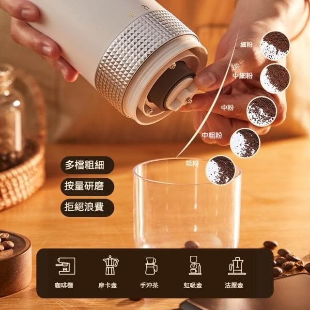 舒窩家居 便攜咖啡機 手沖意式磨粉機 咖啡研磨機 電動磨豆機 家用咖啡研磨器