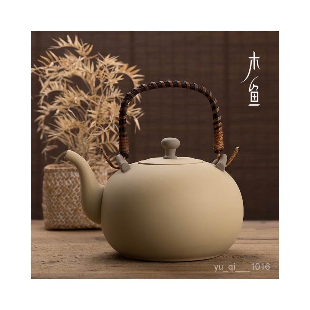 優選（破損補發）日式紫砂提樑壺煮茶壺陶瓷燒水壺煮茶器陶壺炭爐大號傢用功夫茶具