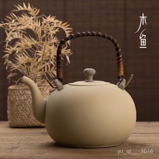 優選（破損補發）日式紫砂提樑壺煮茶壺陶瓷燒水壺煮茶器陶壺炭爐大號傢用功夫茶具