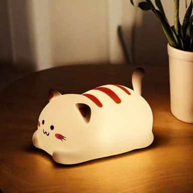 【All In Home 窩在家】趴趴條紋元氣貓小夜燈（創意禮物 / 生日禮物 / 夜燈 / 交換禮物）